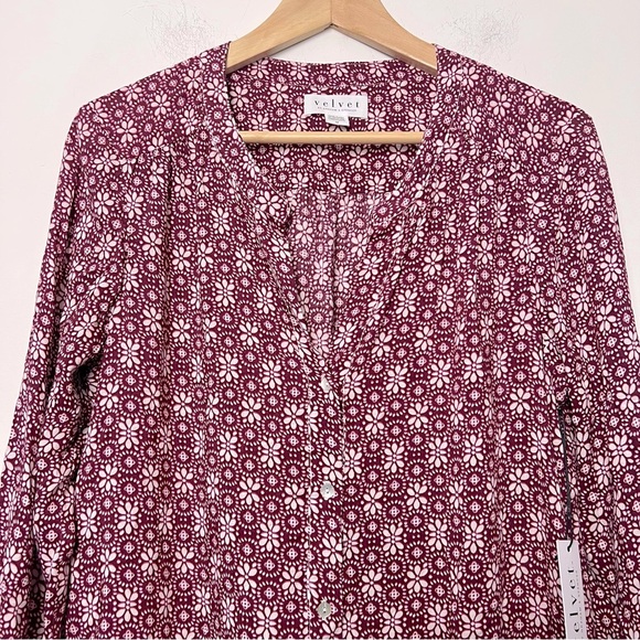 Velvet by Graham & Spencer Ditsy Floral Long Sleeve Midi Dress Transitional Fall - Picture 2 of 14